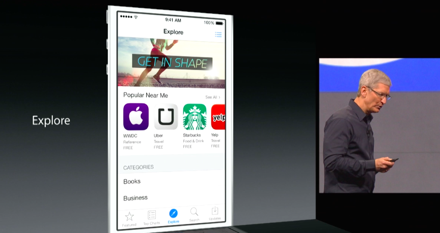 Explore section of the App Store